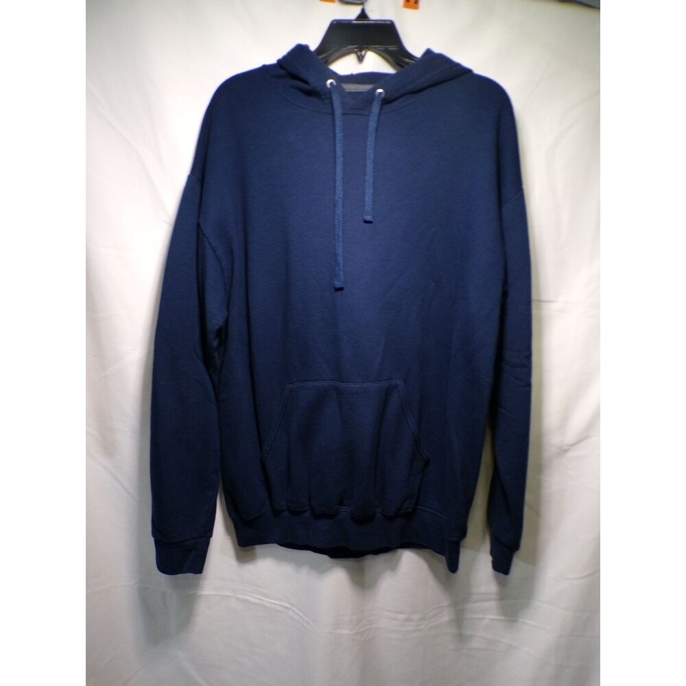 Athletic Works Men's Navy Pullover Hoodie Kangaroo Pocket Large